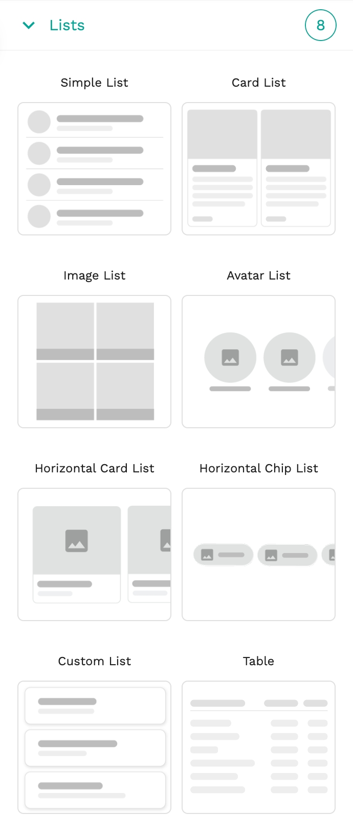 Adalo native and custom lists