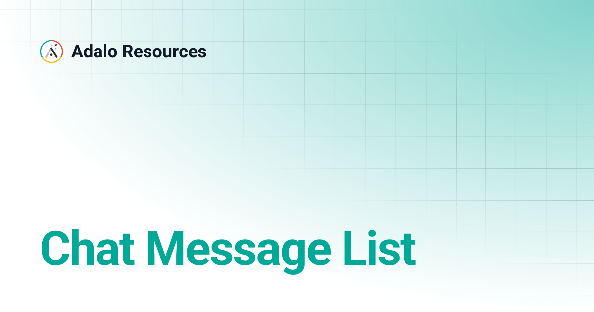 Chat Message List | Adalo Resources
