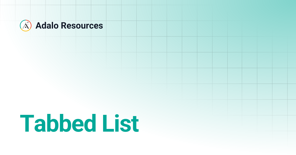 Tabbed List | Adalo Resources
