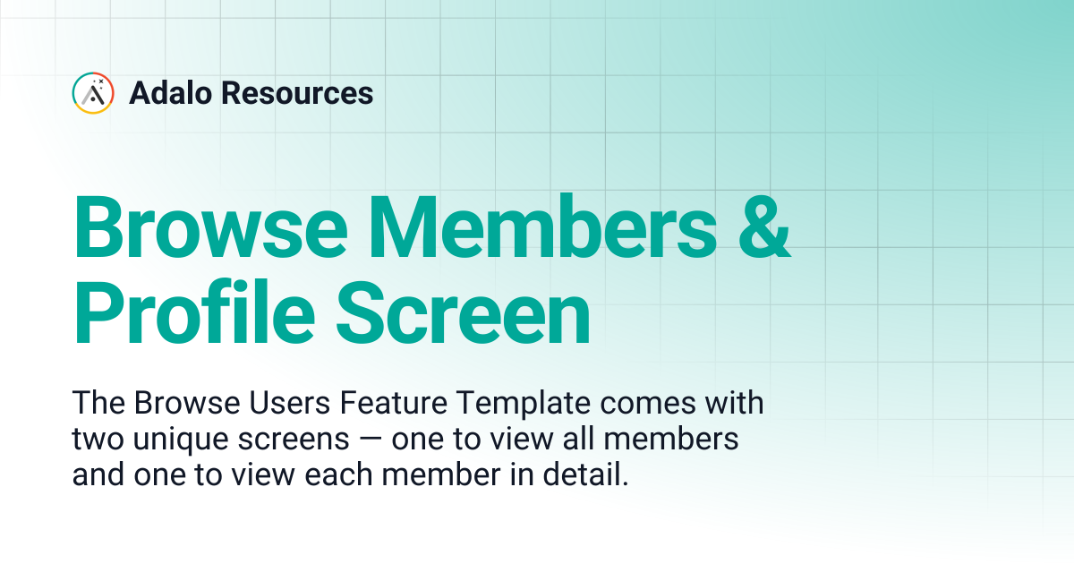 Browse Members & Profile Screen | Adalo Resources