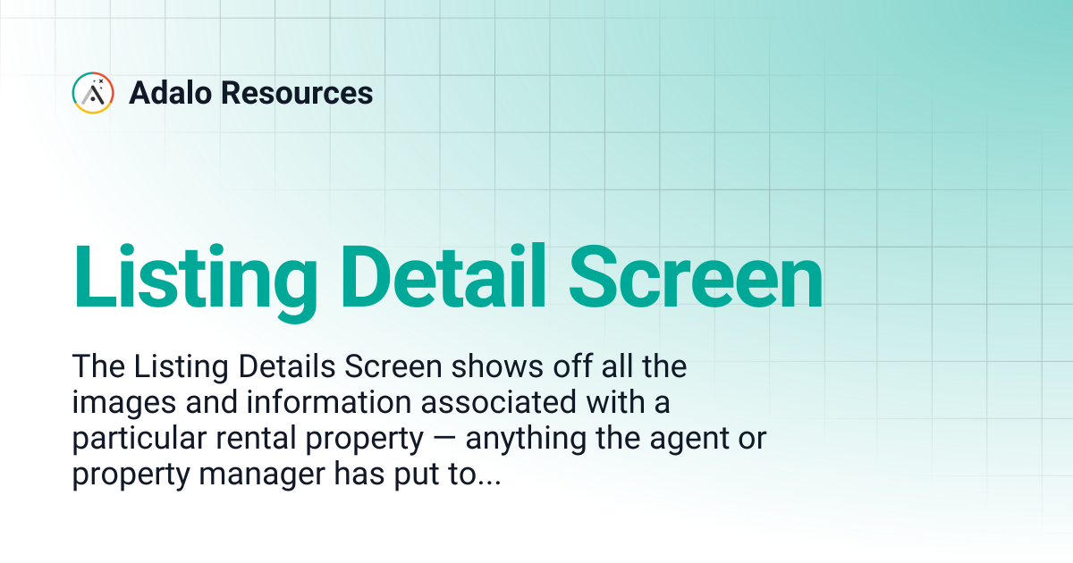 Listing Detail Screen | Adalo Resources