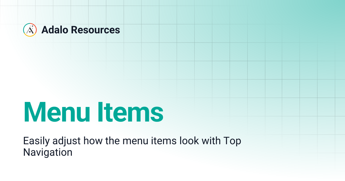 Menu Items | Adalo Resources