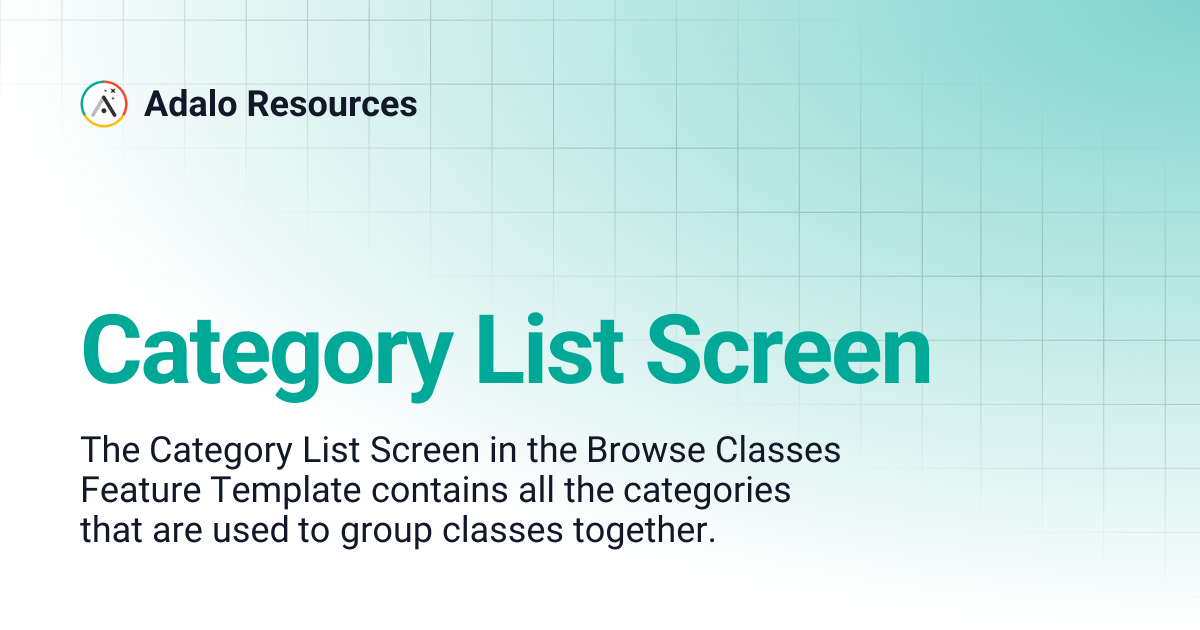 Category List Screen | Adalo Resources